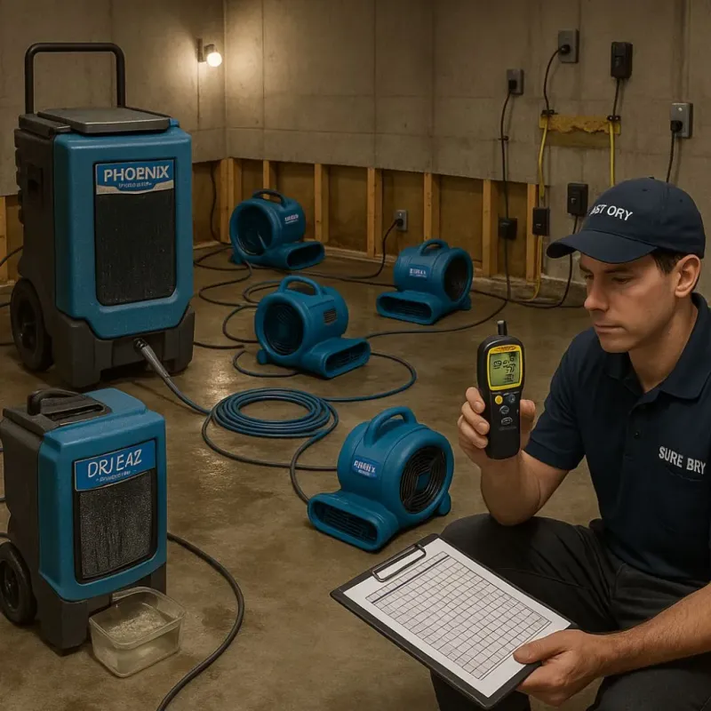 Structural Drying and Dehumidification process in Crystal Springs, FL